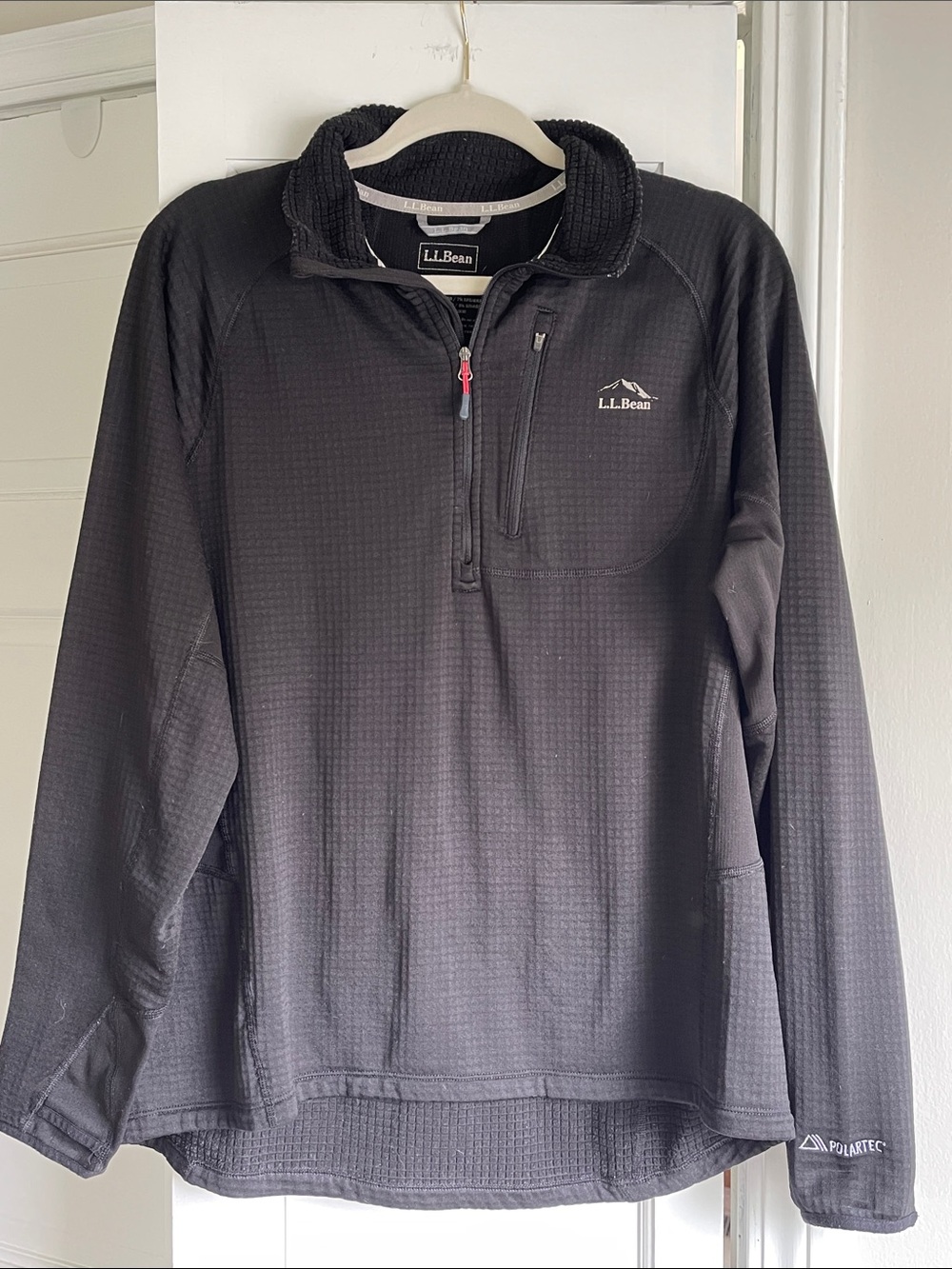L.L. Bean Black Half-Zip Pullover with Chest Pocket